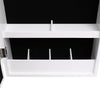LED Lights Wooden Jewellery Cabinet Wall Mirror White Box Case Battery Operated