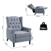 Vintage Reclining Sofa Armchair Single Couch Home Cinema Chair Grey