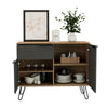 Sideboard or TV Stand Cabinet 2 Door Cupboard 1 Drawer Oak and Grey Finish