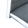 2 4 6 PCS Grey Faux Leather Dining Chairs High Back Chrome Legs Home Furniture