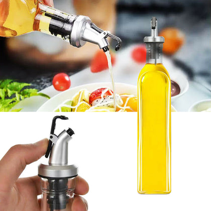 500ML Olive Oil Glass Control Dispenser Vinegar Pourer Bottle Kitchen Cooking UK