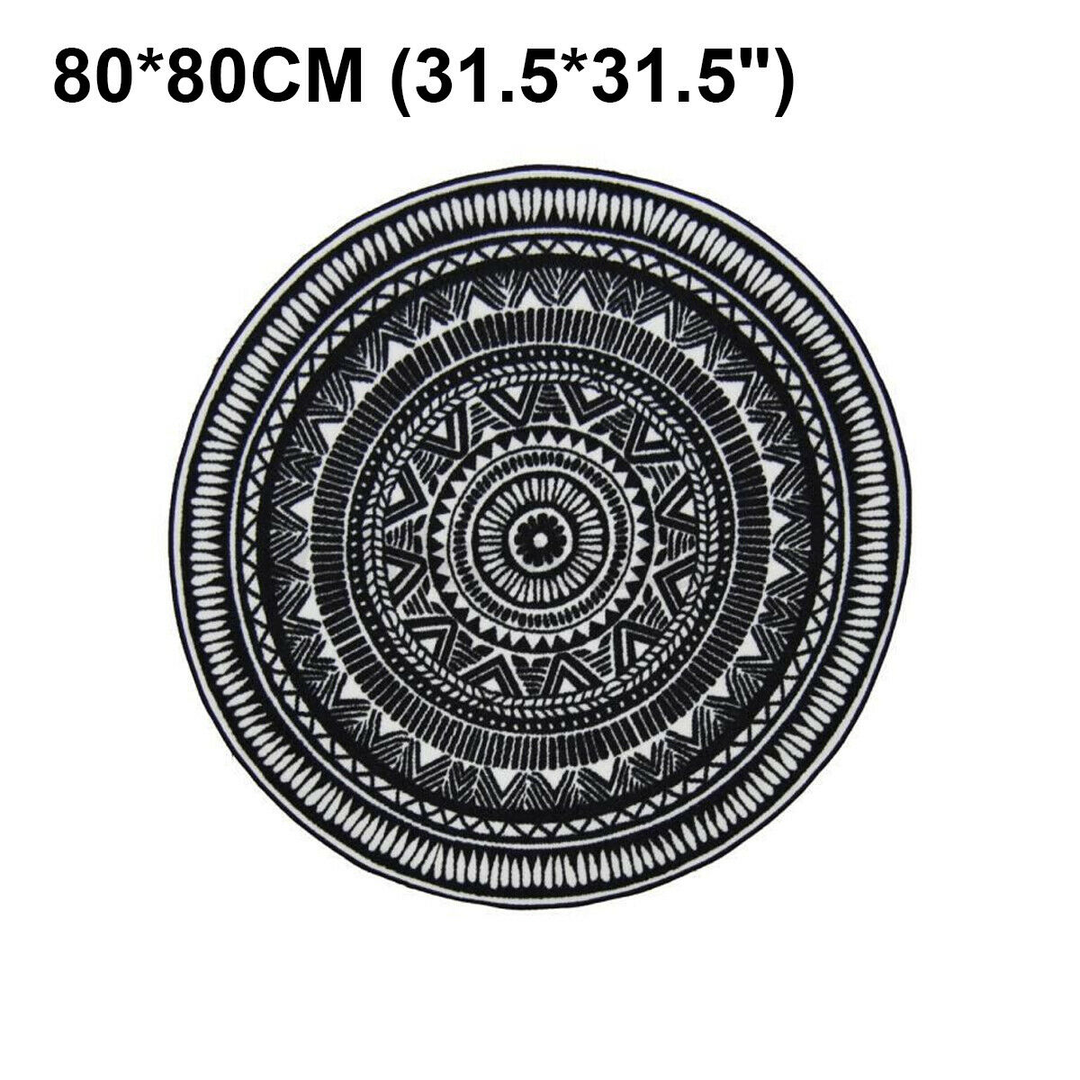 4 Sizes Round Non-slip Carpet Outdoor Floor Rug Mat Pads Geometric Acrylic