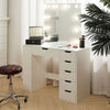 White Dressing Table W/ 10 LED Light Mirror Vanity Makeup Desk 6 Drawers Cabinet