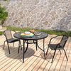 Garden Bistro Table Outdoor Furniture Tempered Glass Dining Coffee Table Chair