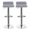 2×Bar Stools Leather Chairs Breakfast Chairs Swivel Gas Lift Kitchen Cushioned
