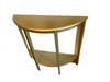 Half Moon Console Table Hallway 1 Shelf Storage Furniture Unit Table White/Gold