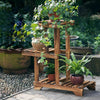 3 Tiers Wood Flower Pot Plant Stand Ladder Shelf Display Rack Indoor Outdoor UK