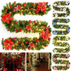 UK Christmas Garland Pine Wreath LED String Light Wedding Home In/Outdoor Decors