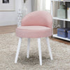 Velvet Upholstered Low Back Dressing Table Stool Bedroom Make Up Vanity Chair
