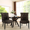 2pc Dining Chairs Velvet Padded Seat Button High Back Kitchen Lounge Restaurant