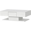 Coffee Table LED High Gloss White Rectangle Cocktail Table Modern Living Room