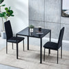 2× Black Velvet Dining Chairs Metal Legs High Back Padded Seat Dining Room Home