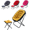 Folding Moon Armchair with Footstool Foldable Single Sofa Chair Cushioned Seat