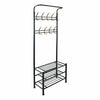 Metal Hat And Coat Stand Clothes Shoe Rack Hanger Hooks Shelf Black Or White