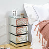 Bedroom Luxury Mirrored Bedside Table Nightstand Unit Cabinet Chest of 3 Drawers