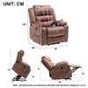 Electric Massage Chair Power Lift Recliner Armchair Sofa with Heat Velvet Brown