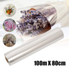 New 100mX80cm Wide Plain Clear Florist Craft Cellophane Roll Film Wrap Hamper PT