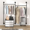 Heavy Duty Industrial Iron Pipe Rack Clothes Rail Wall Mounted Floating Bracket