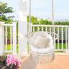 Hammock Macrame Swing Chair Hanging Cotton Rope Seat W/ Tassels Indoor & Outdoor