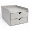 2 Drawer Faux Leather Home Office Desktop A4 Sturdy Stationary Storage Organiser