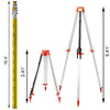 VEVOR Aluminium Tripod & 5m Survey Levelling Staff for Laser Level 1.65m Tripod