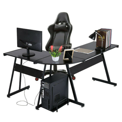L Shaped Desk Corner Computer Gaming Laptop Table Workstation Home Office Desk