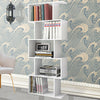 Wood Bookcase Bookshelf S Shape 5 Tier Shelves Free Standing Shelving Storage
