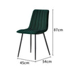 Set of 2 Velvet Dining Chairs Soft Padded Seat Metal Legs Modern Office Kitchen