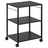 Printer Stand 3-Tier Rolling Printer Cart with Hooks and Storage Shelves