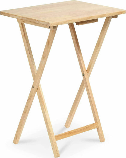 Folding Snack Table Wooden TV Side Laptop Coffee Tea Picnic New