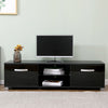 TV Unit TV Stand Cabinet with LED Lights & High Gloss Doors White/Black