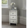 Mirrored Glass Chest Drawer Table Glass Bedside Table Mirrored Bedroom Furniture (Transparent)