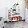 Mid-Century Modern Small Bookcase Retro Side Cabinet Shelf Storage Shelving Unit