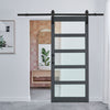 Modern Barn Door 3ft Wood &Glass Interior Door for Sliding Barn Door Rail System