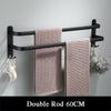 Wall Mounted Adjustable Towel Holder Shelf Bathroom Storage Rack Rail Bar Stand