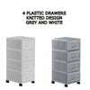 4 Tier Plastic Drawers Storage Unit Home Bathroom Chest Drawer Knitted Rattan