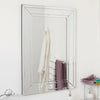 Large Wall Mirror Art Deco All Glass Rectangle Frameless 3ft X 2Ft 90cm X 60cm