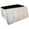 Large 2 Seater Crushed Velvet Foldable Ottoman Storage Box Double Bed Foot Stool