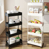 White/Black Slim Carts Kitchen Bathroom Thin Storage Trolley Cart Rack 3-5 Tiers