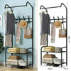 Clothes Shoe Rack Hanger Metal 4 Hooks Hat and Coat Stand Hook Shelf Black/White