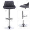 2 Bar Stools Chairs Breakfast Dining Chairs Linen Exterior Adjustable Dark Grey