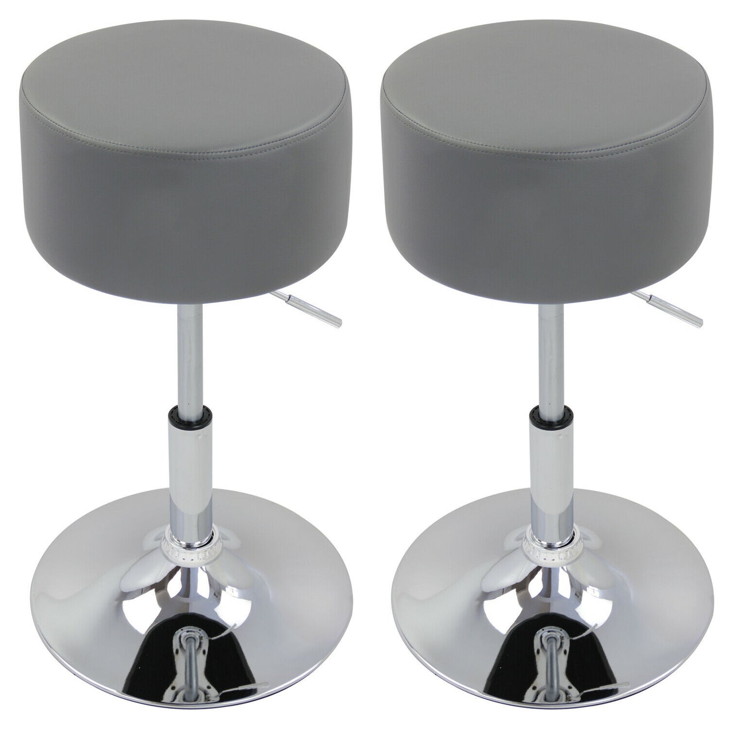 1/2x Bar Stool Gas Lift Swivel Stool Club Cafe Breakfast Chair PU Leather Metall