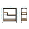 Kitchen Trolley Serving Trolley with storage and Wine Rack Industrial Vintage
