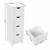 Bathroom Wood Cabinet Storage 4 Drawer 1 Door Free Standing Cupboard Unit White