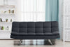 Padded 3 Seater Sofa Bed Fabric 3 Seater Suite Chrome Legs Cube Design