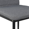 4 PCS Grey Linen Fabric Dining Chairs Set Padded Seat High Back Home Furniture