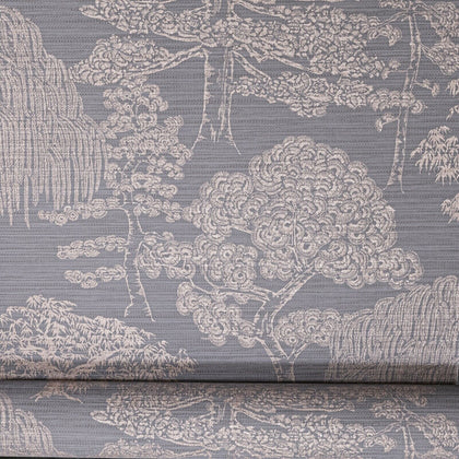 Arthouse Orient Forest Charcoal Grey Rose Gold Textured Vinyl Wallpaper 298003