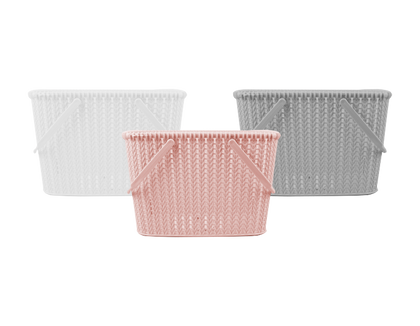 2 x PLASTIC HANDY BASKET STORAGE TIDY ORGANIZER PHARMACY SCHOOL HOME OFFICE.
