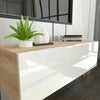 Modern Wall Cabinet Unit Storage Bedroom Living Room White Gloss Oak Finish