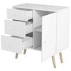 Industrial Kitchen Storage Buffet Cabinet Sideboard with 3 Drawers & Door Wooden